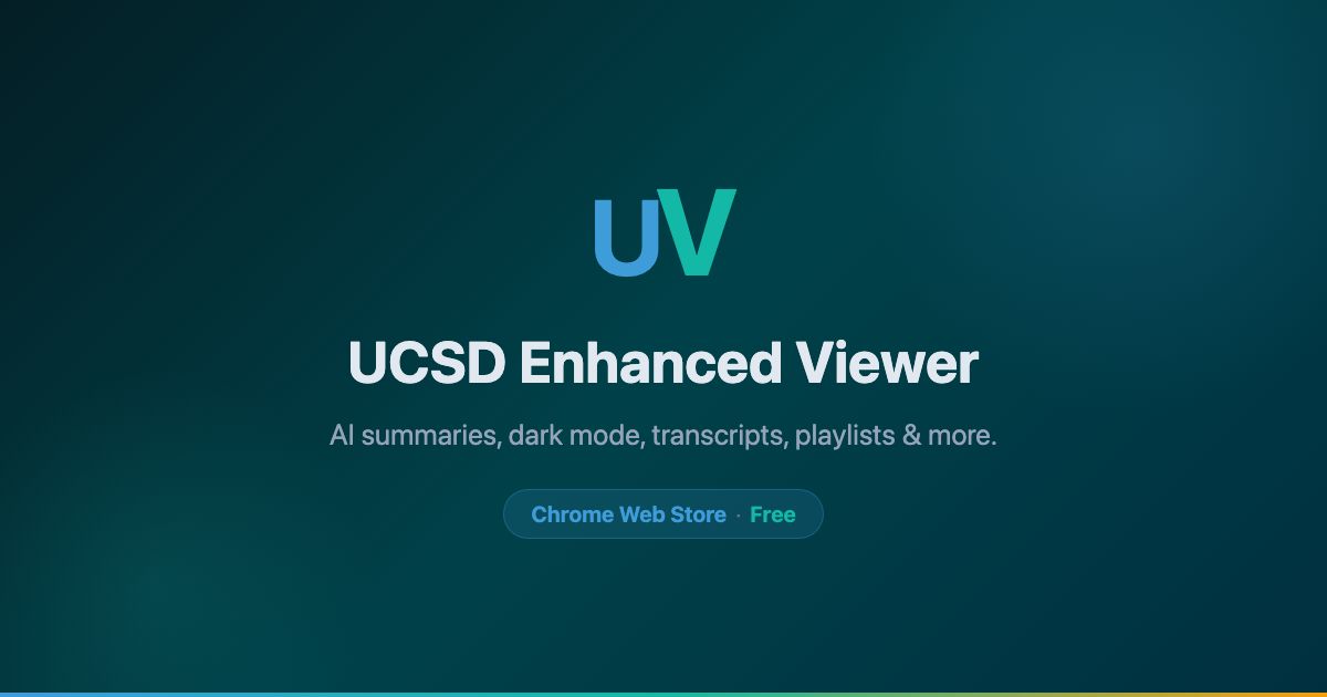 Thumbnail for I Built a Chrome Extension to Fix UCSD Podcasts