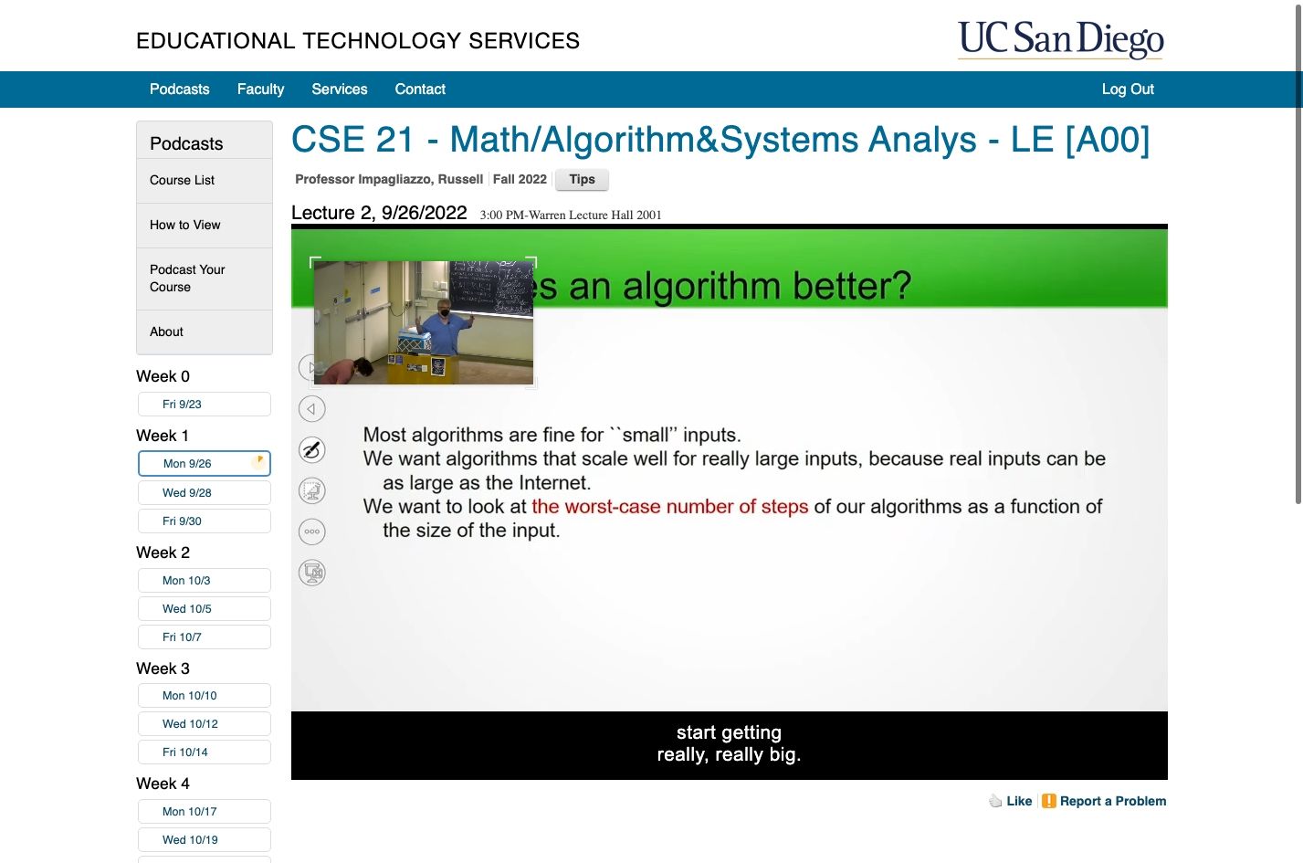 The original podcast.ucsd.edu player