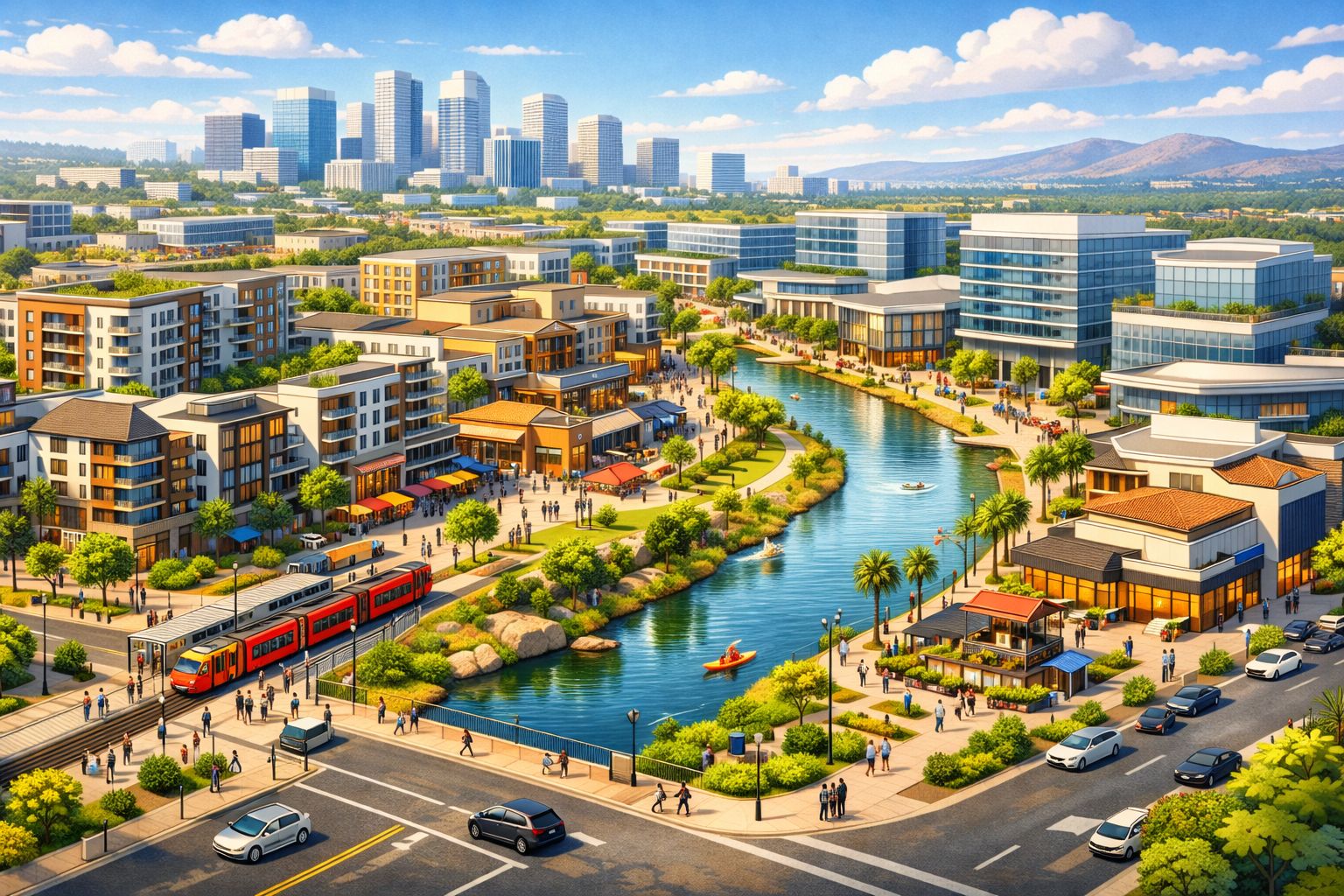 San Diego Riverwalk master plan diagram